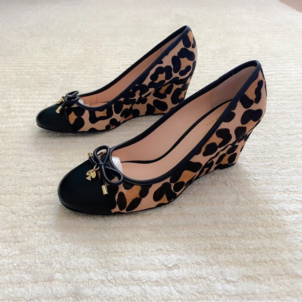 NWT Kate Spade Kacey leopard wedges